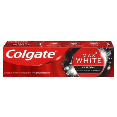 Зубная паста Max White Charcoal, отбеливающая с древесным углем, 75 мл (Из Финляндии)