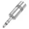 ST231L Разъем кабельный «стерео» 1/8” (3,5 мм.) jack, корпус хром, под кабель 2-6мм
