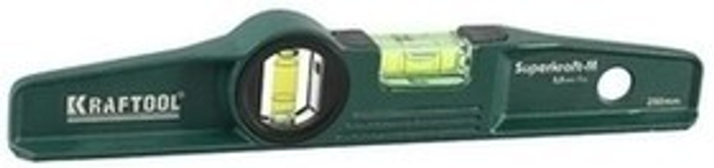 Уровень KRAFTOOL "SUPERKRAFT-M" литой, 2 ампулы, 0,5мм/м, 250мм.