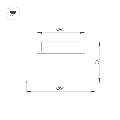 Светильник MS-GLORY-BUILT-R54-5W Day4000 (NI, 60 deg, 230V) (Arlight, IP54 Металл, 5 лет)