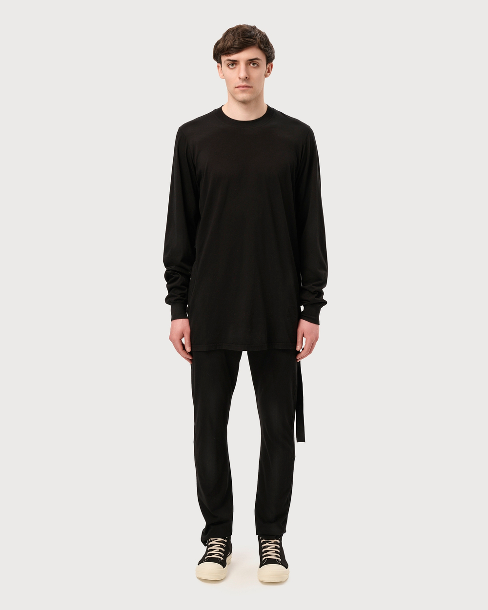 RICK OWENS DRKSHDW ЛОНГСЛИВ ЧЕРНЫЙ С ВЫРЕЗОМ