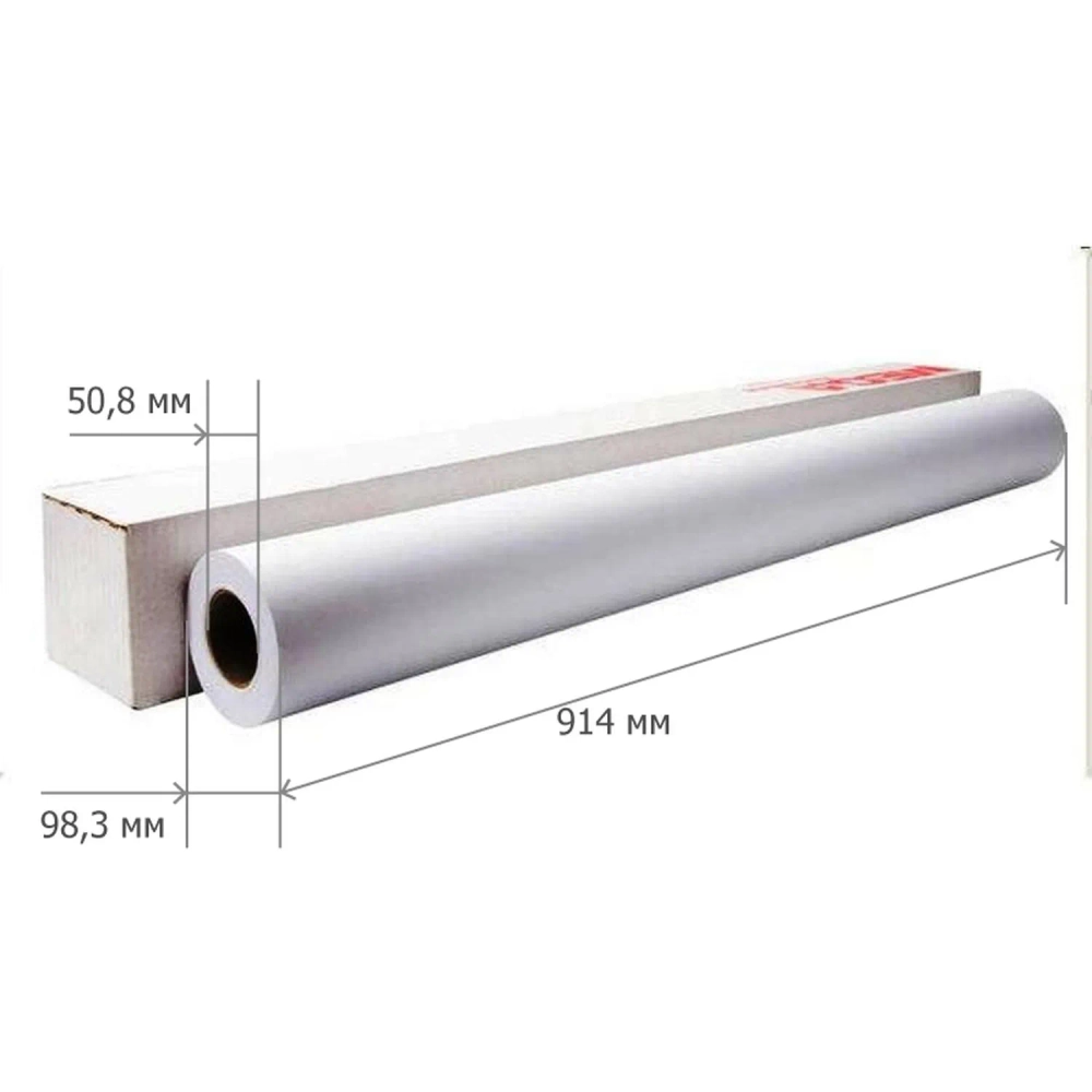 Бумага широкоформатная Комус (ProMega engineer Bright white) 90 г/кв.м, длина 45 м, ширина 914 мм, диаметр втулки 50.8 мм