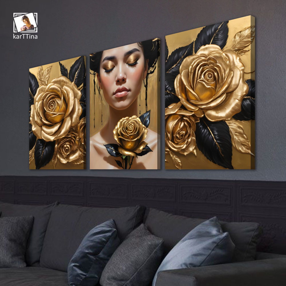 Картина karTTina "Золотое спокойствие", 150 см х 70 см