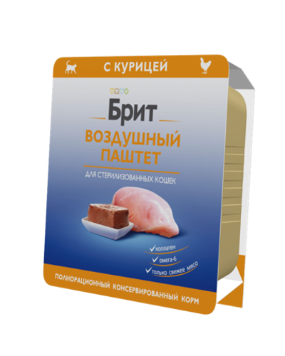 Brit Premium Воздушный паштет для стерилизованных кошек, Курица 100гр.