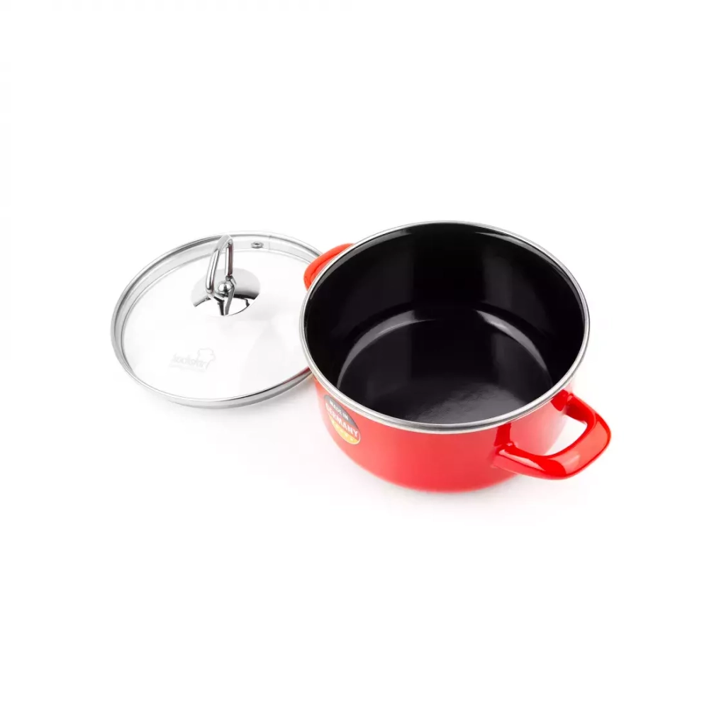 Кастрюля с крышкой 1.4л Kochstar Primus lava red