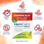Boiron, HemCalm®, без добавок, 60 таблеток Meltaway