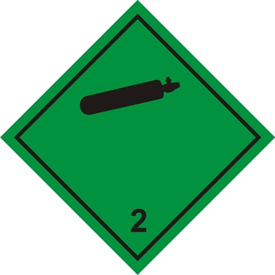 Знак-наклейка "Невоспламеняющиеся, нетоксичные газы" (черная)