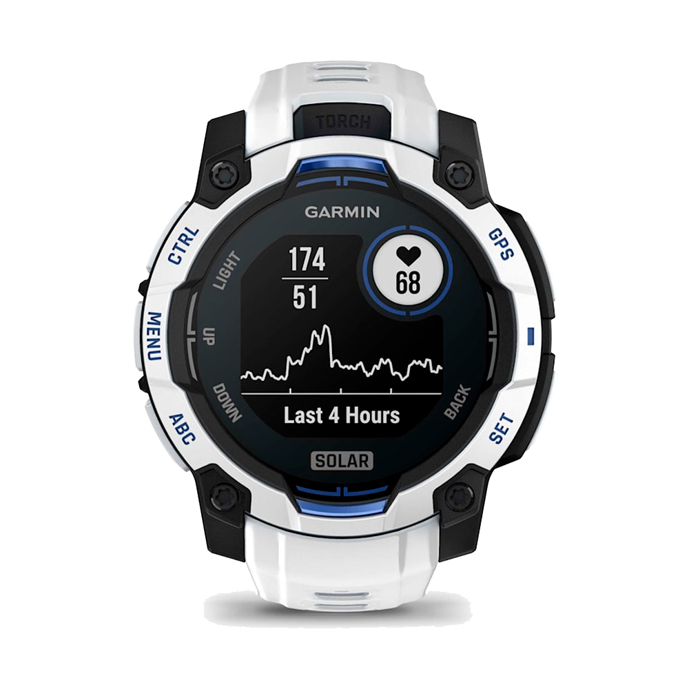 Умные часы Garmin Instinct 3, 45mm, Solar Whitestone with Whitestone/Bolt Blue Band (010-02934-03)