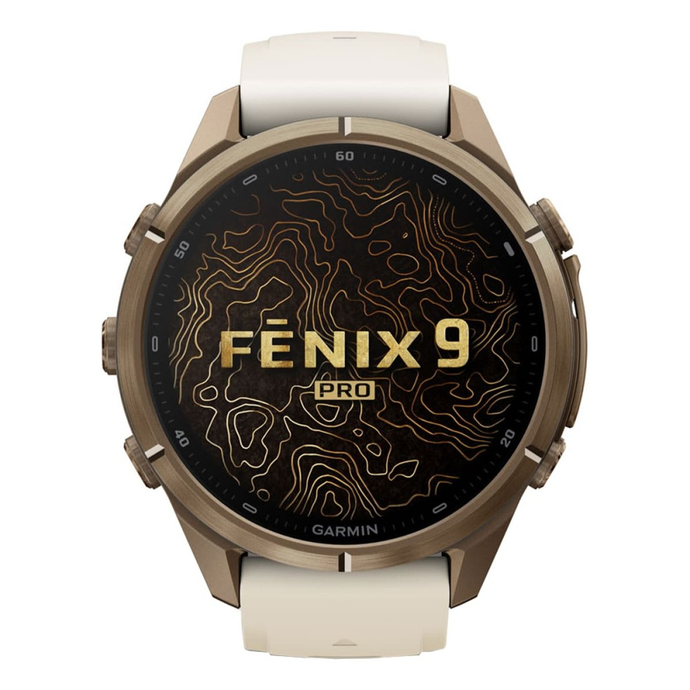 Часы Garmin Fenix 9 Pro — 43 мм AMOLED Autumn Gold Titanium Cream / French Gray