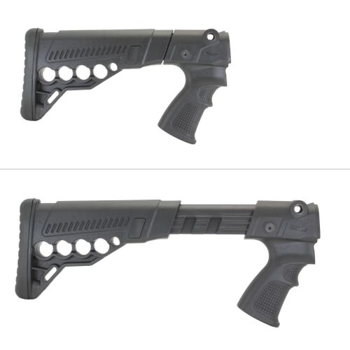 Телескопический приклад с патронташем Remington 870/750, DLG Tactical. Черный
