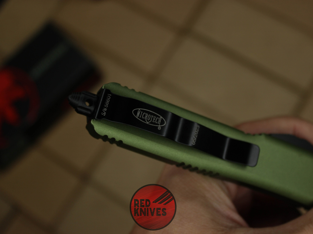 Нож Microtech Ultratech Helhound H/E - зеленая рукоять, сатин клинок + запчасти RK-360