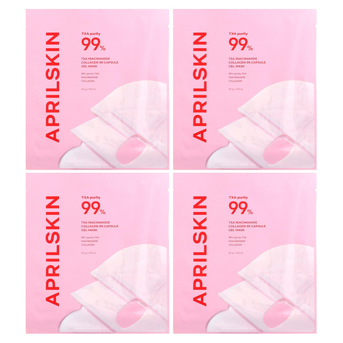 April Skin, гелевая маска для лица с никотинамид коллагеном и 99 капсулами, 4 шт. по 30 г (1,05 унции)
