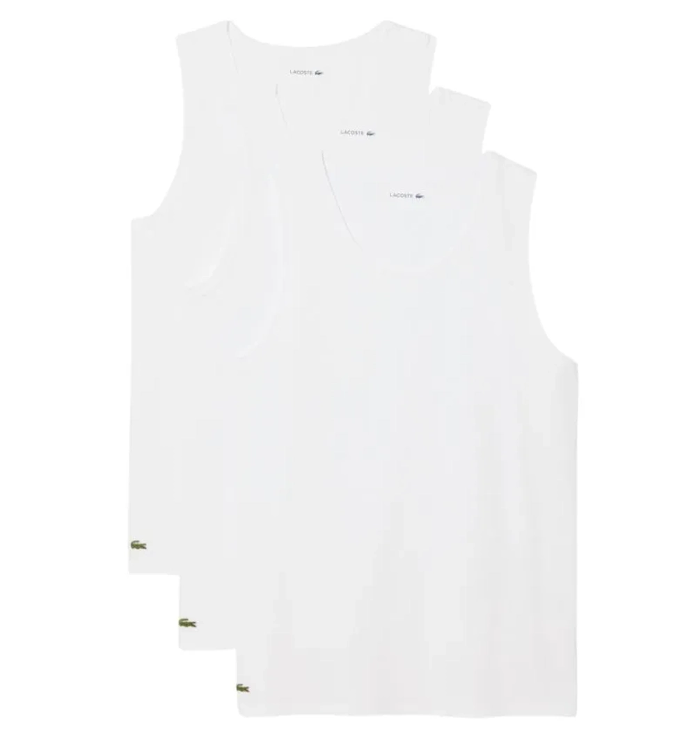 Мужская теннисная футболка Lacoste Cotton Undershirts 3-Pack - white