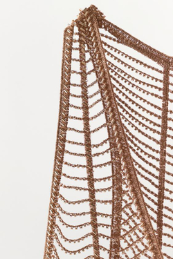 ZARA ТОП НА БРЕТЕЛЯХ С БУСИНАМИ, ЗОЛОТИСТЫЙ