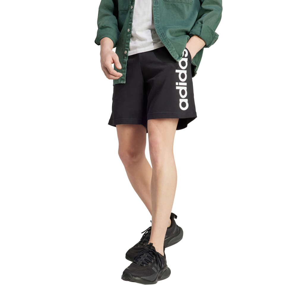 Мужские теннисные шорты adidas Essentials AEROREADY Single Jersey Linear Logo Shorts Men - Black, White