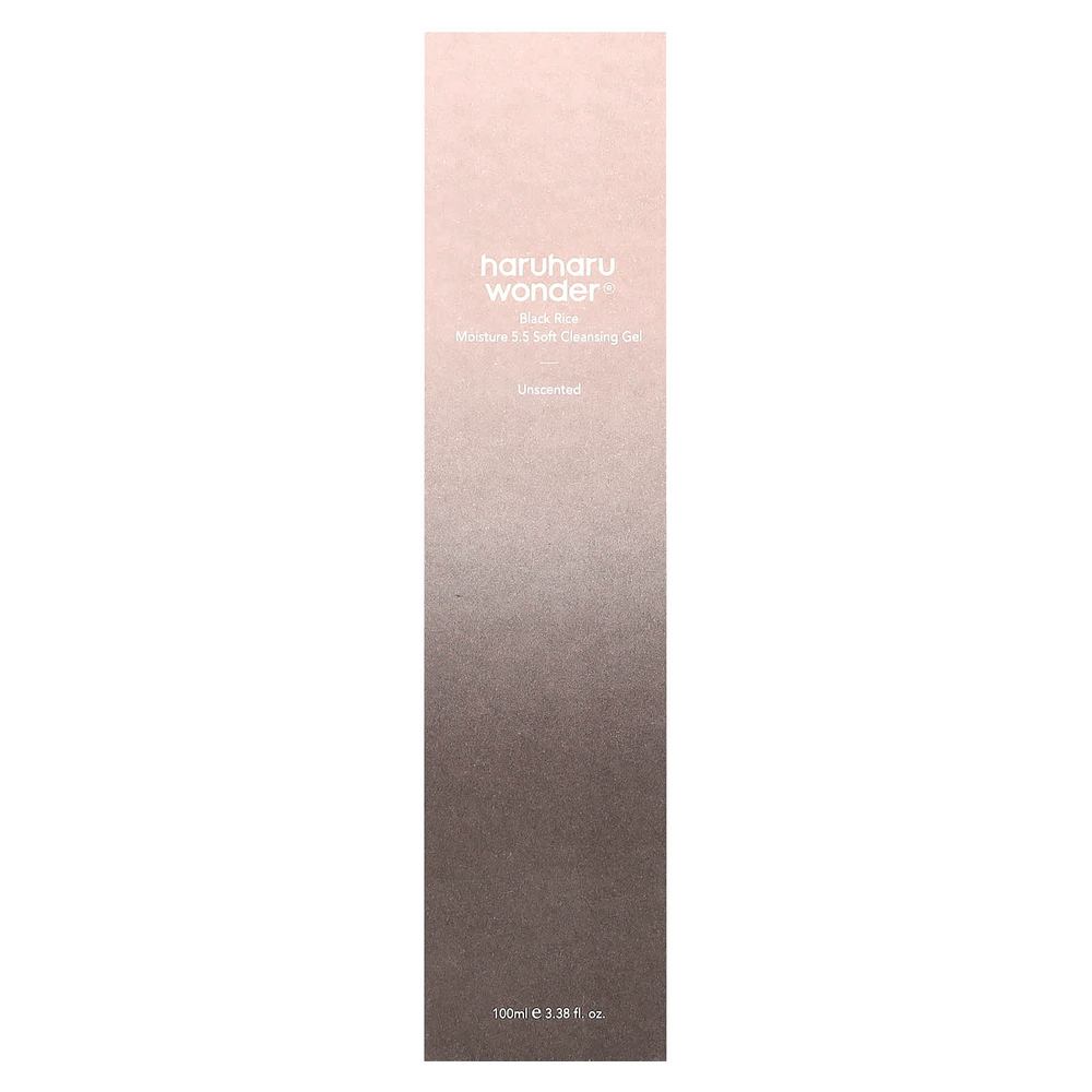 Haruharu, Wonder, Black Rice Moisture 5.5, мягкий очищающий гель, без запаха, 100 мл (3,38 жидк. унц.)