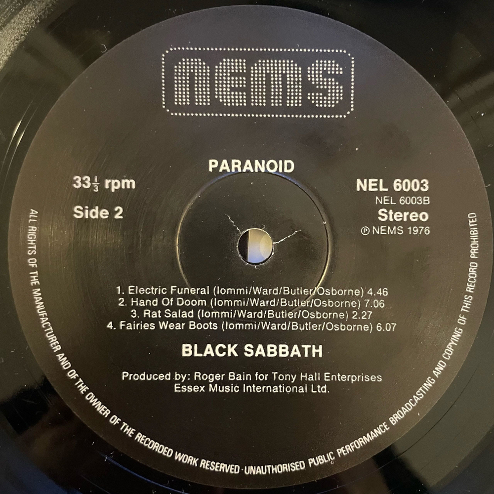Винтажная виниловая пластинка LP Black Sabbath Paranoid (Европейский Союз 2010)