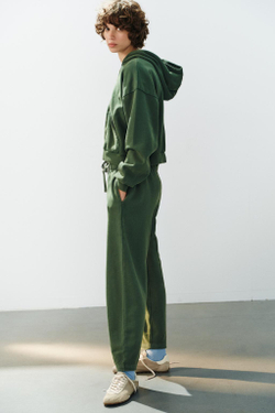 ZARA БРЮКИ С ЭФФЕКТОМ ПОТЕРТОСТИ, ЗЕЛЕНЫЙ