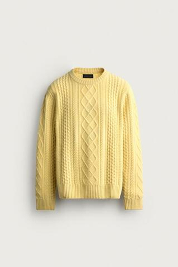ZARA СВИТЕР ИЗ СМЕСОВОЙ ШЕРСТИ, ЛИМОННО-ЖЕЛТЫЙ