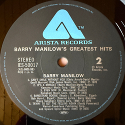 Виниловая пластинка Barry Manilow ‎– Greatest Hits 2LP