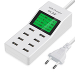 8-портовый адаптер USB зарядное устройство EU Smart LCD Дисплей 2.1A 1A 0.5A
