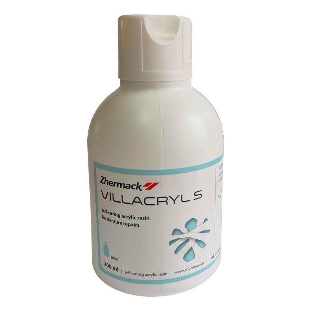 --- Villacryl S Жидкость (200мл.) Виллакрил S Liquid, холодной полимеризации для починок зубных протезов