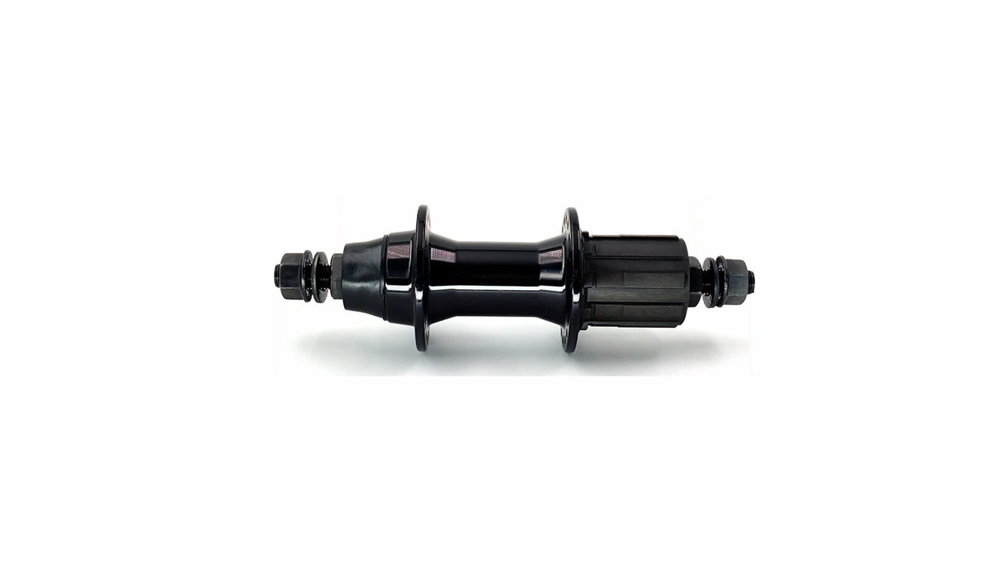 Втулка задняя WZ алюминий V-brake кассета 8/10скоростей, на гайке, 36H ось 3/8''х135x145мм, на промах черная