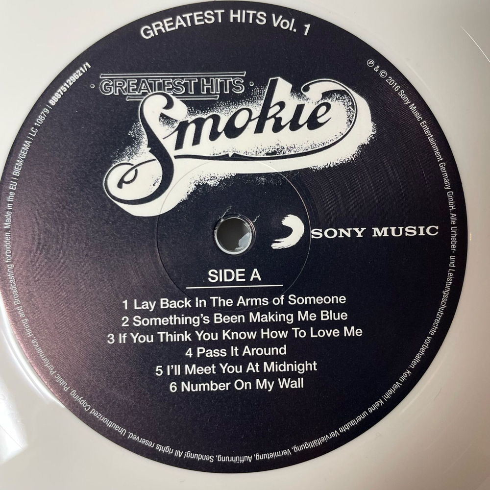 Винтажная виниловая пластинка LP Smokie Greatest Hits Vol.1 and Vol.2 (Germany 2016) (Белый Винил) Stumblin' In