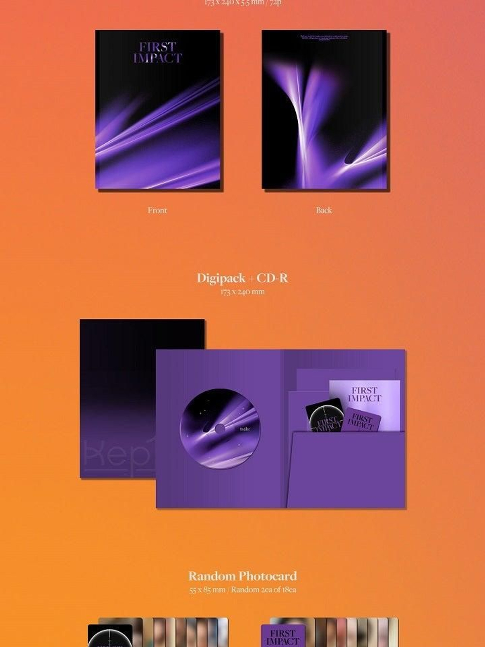 Альбом KEP1ER - FIRST IMPACT 1st Mini Album 3 Version SET