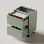 Кухонный модуль напольный, 60х45х83, Малага, с 3-мя ящиками, зеленый / массив дуба