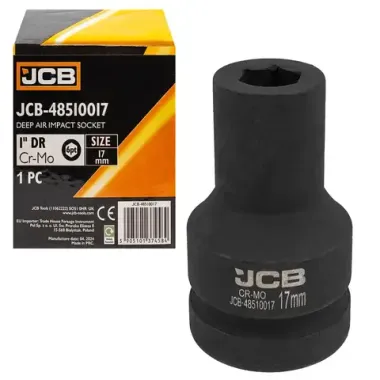 Головка ударная глубокая 1'', 17мм (6гр) JCB JCB-48510017