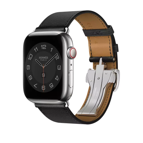 Apple Watch Series 8 Hermes 45mm, черный ремешок с раскладывающейся застежкой