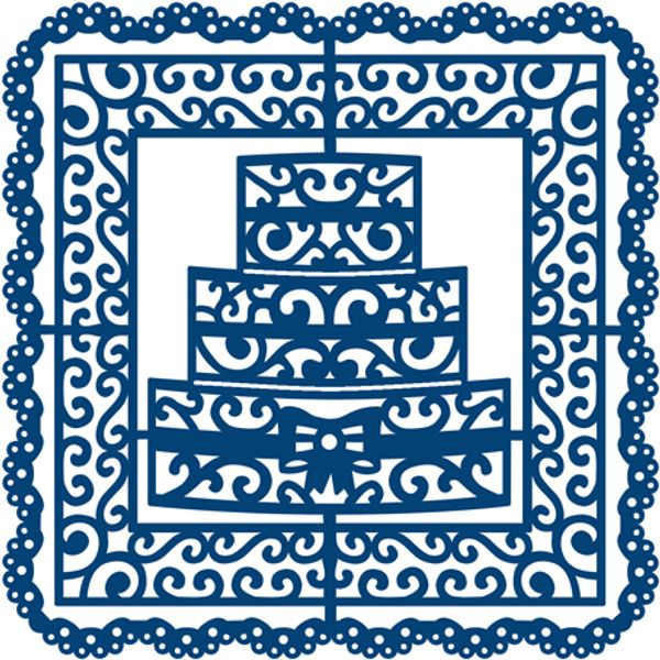 Нож фигурный для вырубки Торт на квадратной салфеточке, Tattered Lace