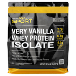California Gold Nutrition, Sport, изолят сывороточного протеина с органическим тростниковым сахаром и подсолнечным лецитином, со вкусом ванили, 907 г (2 фунта)