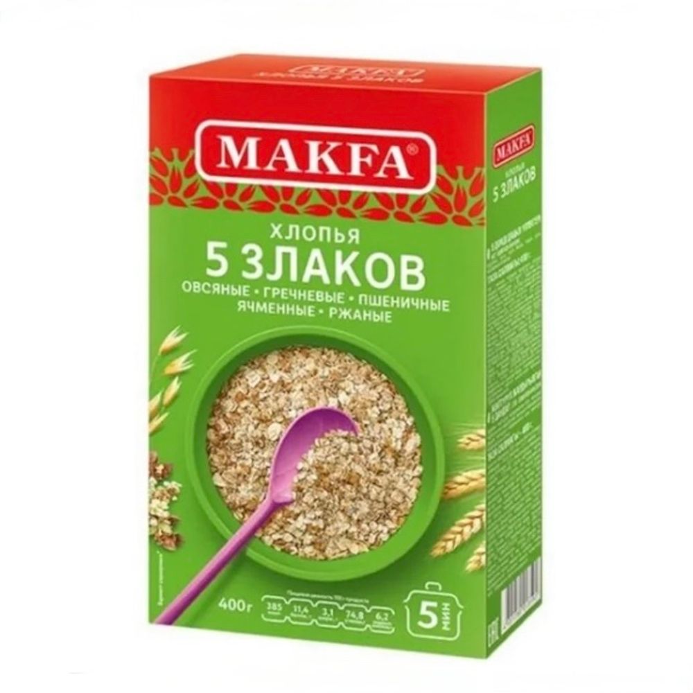 Хлопья Макфа 5 злаков 400г