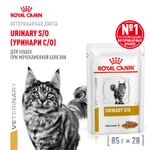 Royal Canin Urinary S/O Уринари С/О Корм влажный диета для взрослых кошек при МКБ и цистите соус  85г