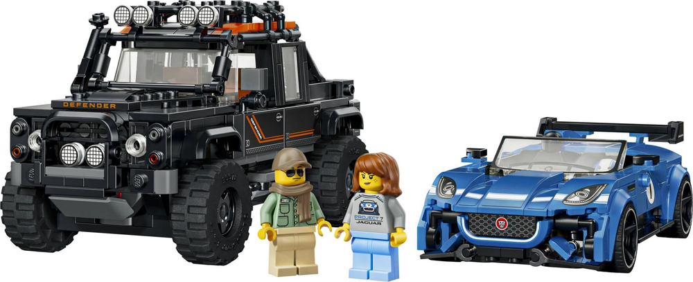 Конструктор Лего Спид Чемпионс Jaguar Project 7 и Land Rover Defender 77264 | LEGO Speed Champions 740 деталей | 10+