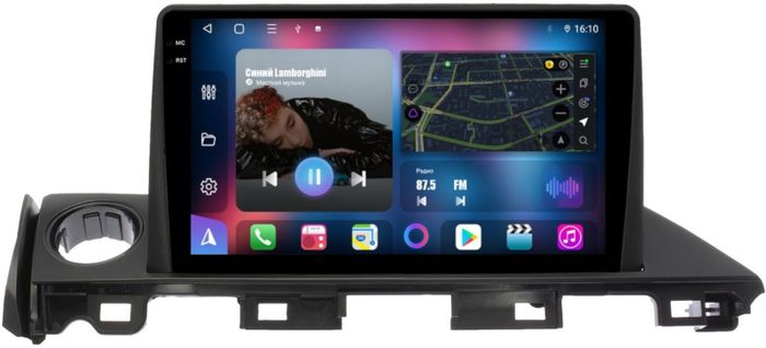 Магнитола для Mazda 6 GJ 2015-2018 (ШГУ монохром) - FarCar S400-TS18 монитор 9.5" QLED на Android 14, CarPlay, 4G SIM-слот