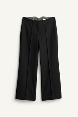 ZARA БРЮКИ С ПРЯМЫМИ ШТАНИНАМИ И ЗАЩИПАМИ — LIMITED EDITION, АНТРАЦИТОВО-СЕРЫЙ