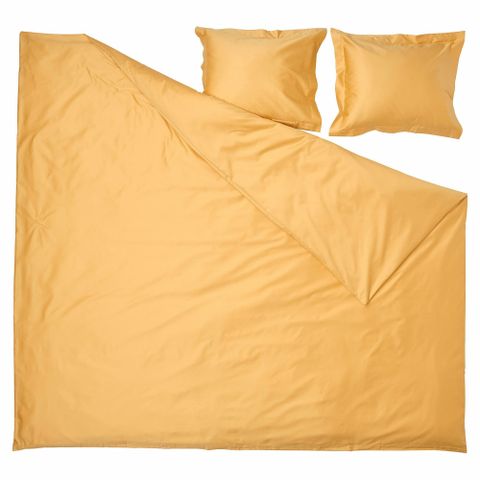 Комплект постельного белья IKEA LUKTJASMIN (ЛЮКТЭСМИН), Двуспальный, Желтый, 240x220, 50x80 см