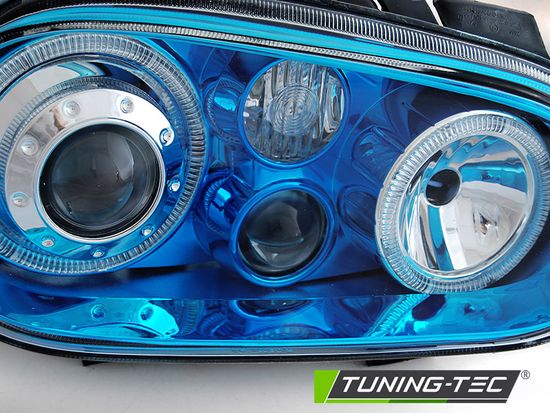 Тюнинг фары ANGEL EYES BLUE для VW GOLF 4 09.97-09.03