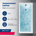 Акриловая ванна Aquanet Bright 180x80 (с каркасом)