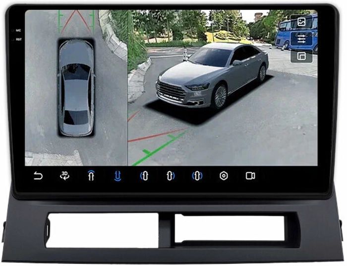 Магнитола для Toyota Prius 20 2003-2011 (наверх) - FarCar BX9-360-9613F2 монитор 9.5" 2K QLED на Android 13, Быстрая, CarPlay, 4G SIM-слот, 4 камеры в комплекте