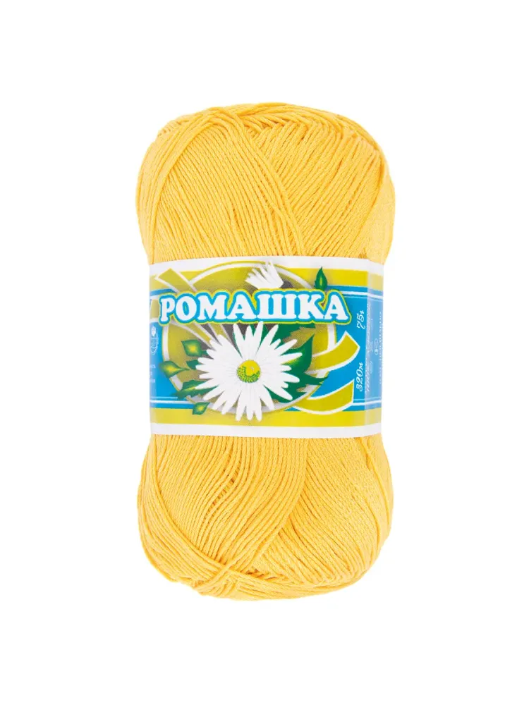 Нитки для вязания Ромашка 4х75г/320м, 100% хб, жёлтый