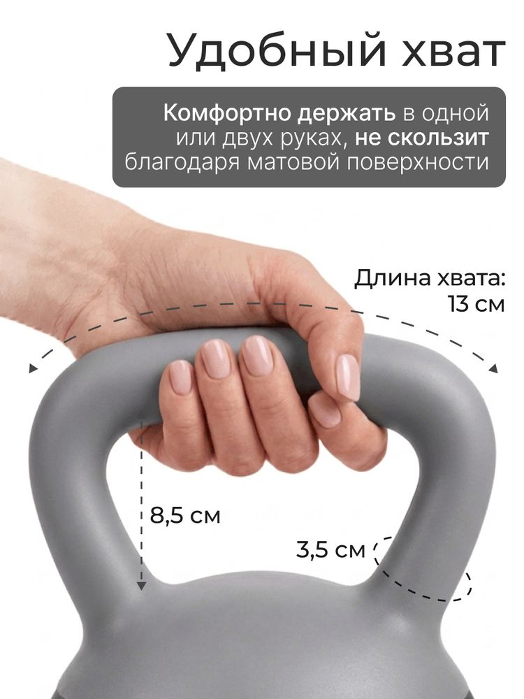 Гиря 10 кг мягкая DFC темно-серая