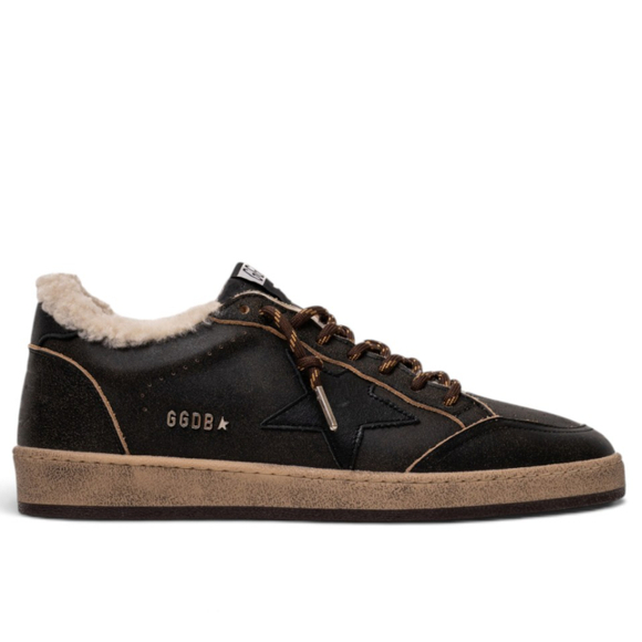 Men’s Ball Star Shearling in Dark Brown Suede With Dark Brown Leather Star and Heel Tab