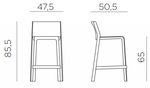 Стул пластиковый полубарный, Nardi Trill Stool Mini, табак