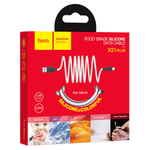 Usb Кабель-зарядка Micro Hoco X21 Plus Silicone 2.4A 1м мягкий силиконовый белый