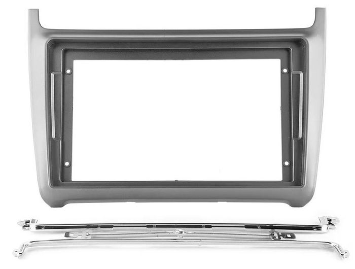 Магнитола для Volkswagen Polo 5 2009-2020 (рамка серебро) - FarCar S500-TS10 монитор 9.5" QLED на Android 14, Быстрая, CarPlay, 4G SIM-слот