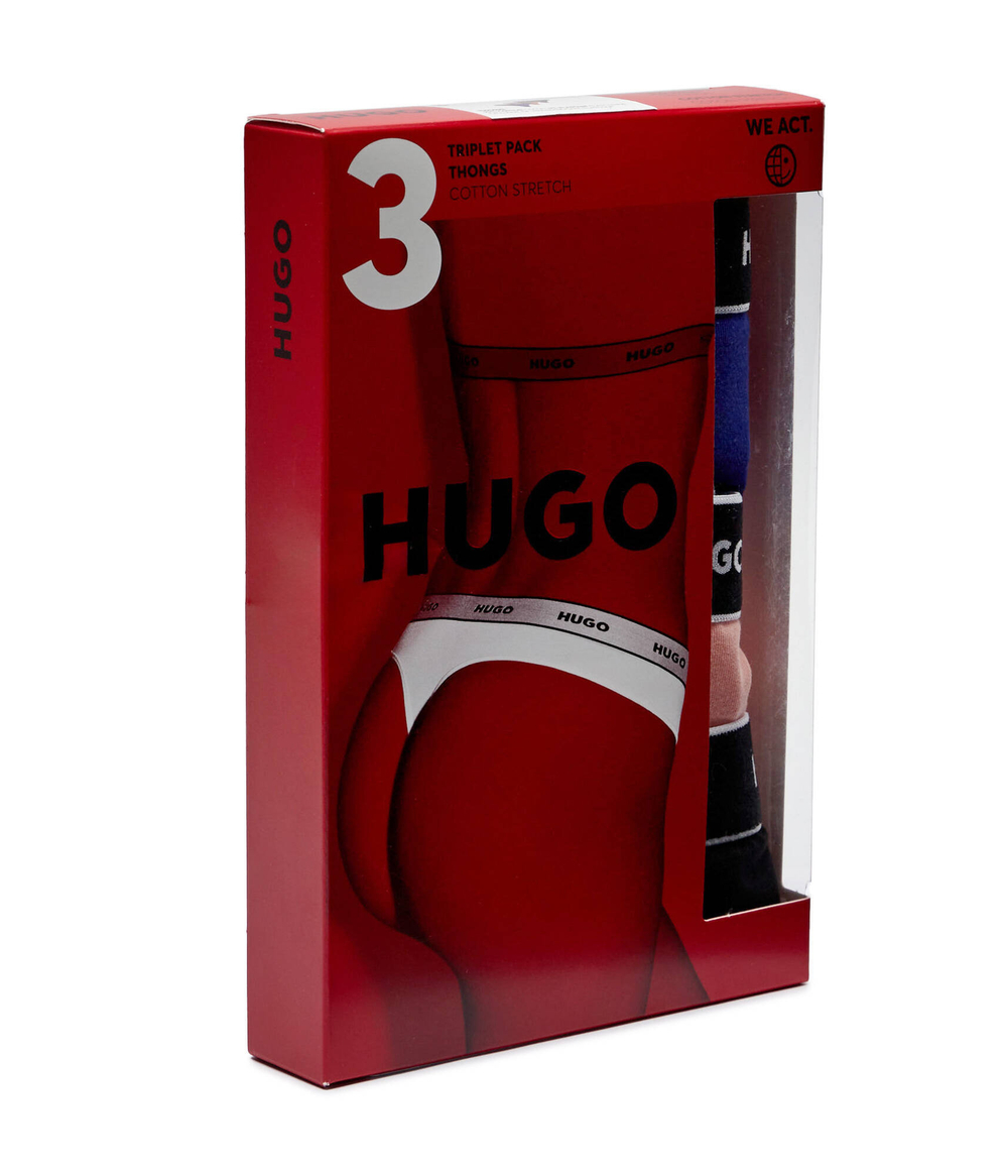 Стринги 3 пары Hugo Bodywear - фиолетовый(50480150)